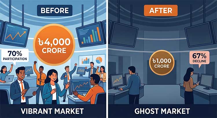 vibrant market and ghost market